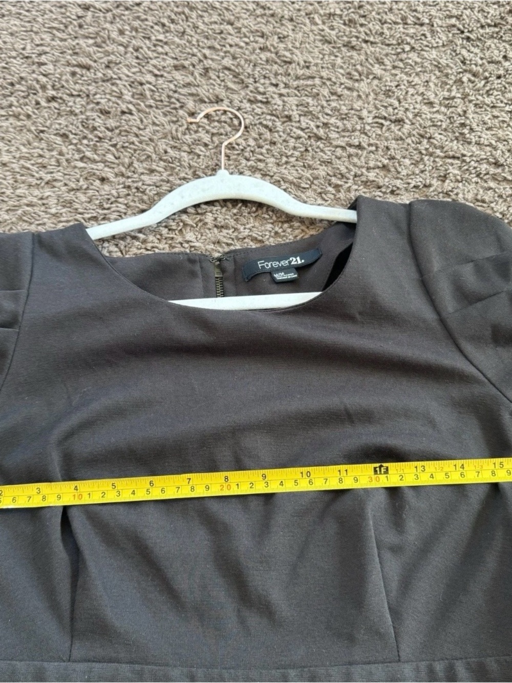 Forever 21 Black Pleated Waist Puff-Sleeve Mini Dress - Picture 8 of 10